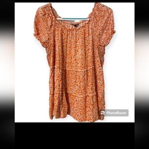 Orange peplum blouse by Unique Spectrum